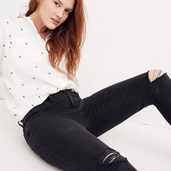 Madewell 9" Mid-Rise Skinny Jeans in Black Sea size 27 - Picture 4 of 15